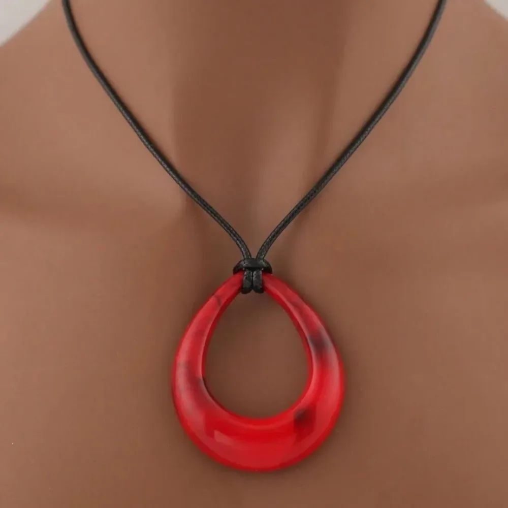 3for$20 1pc Teardrop Geometric Acrylic Pendant Necklace